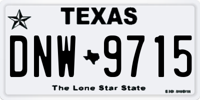 TX license plate DNW9715
