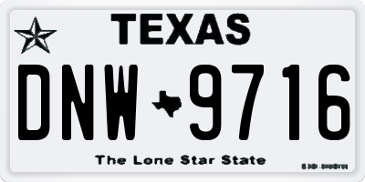 TX license plate DNW9716