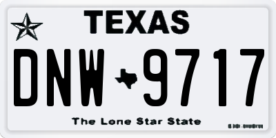 TX license plate DNW9717