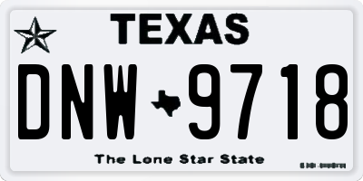 TX license plate DNW9718