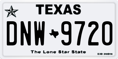 TX license plate DNW9720