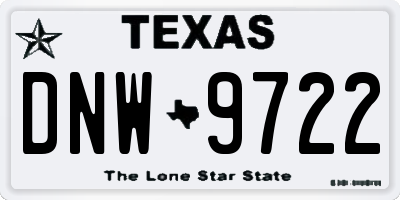 TX license plate DNW9722