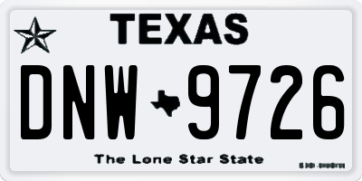 TX license plate DNW9726