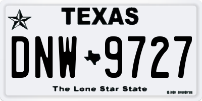 TX license plate DNW9727