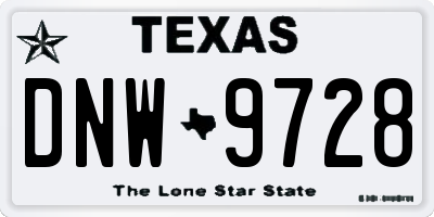 TX license plate DNW9728