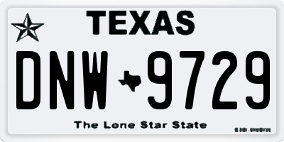 TX license plate DNW9729