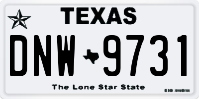 TX license plate DNW9731