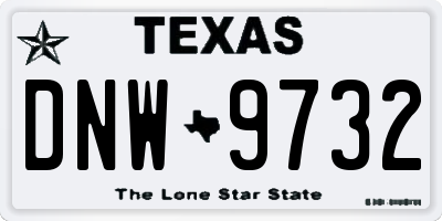 TX license plate DNW9732