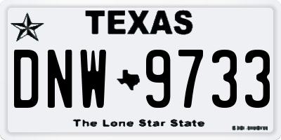 TX license plate DNW9733