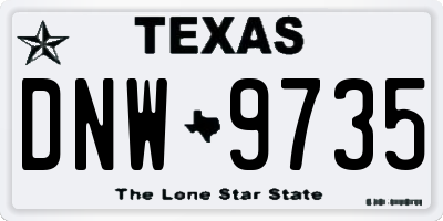 TX license plate DNW9735