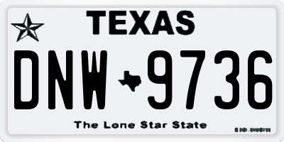 TX license plate DNW9736
