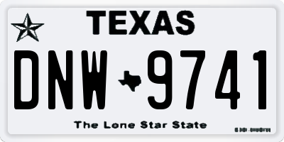 TX license plate DNW9741