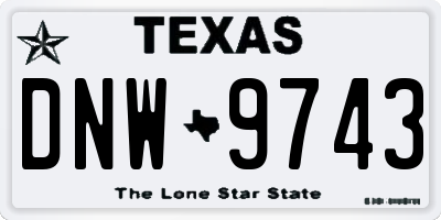 TX license plate DNW9743