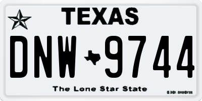 TX license plate DNW9744