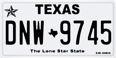 TX license plate DNW9745