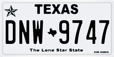 TX license plate DNW9747