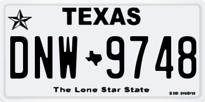 TX license plate DNW9748