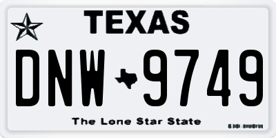 TX license plate DNW9749