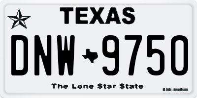 TX license plate DNW9750