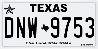 TX license plate DNW9753