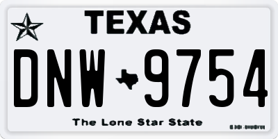 TX license plate DNW9754