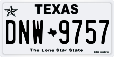 TX license plate DNW9757