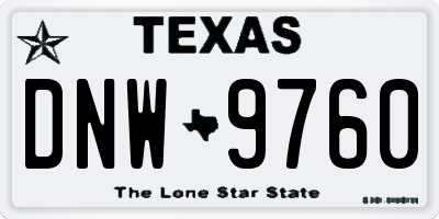 TX license plate DNW9760