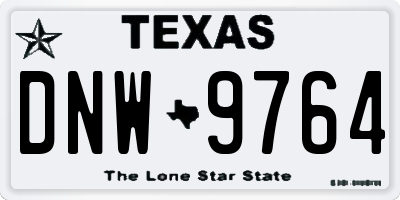 TX license plate DNW9764