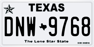 TX license plate DNW9768