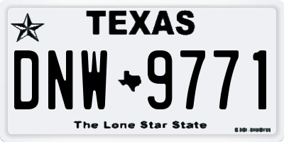 TX license plate DNW9771