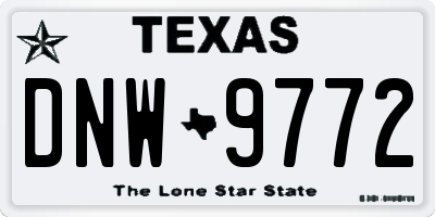 TX license plate DNW9772