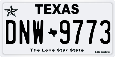 TX license plate DNW9773