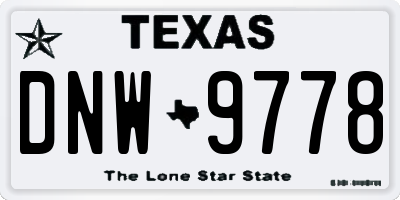 TX license plate DNW9778
