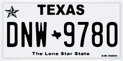 TX license plate DNW9780