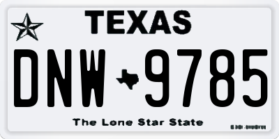 TX license plate DNW9785