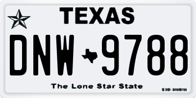 TX license plate DNW9788