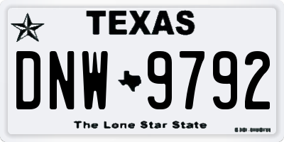 TX license plate DNW9792