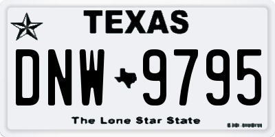 TX license plate DNW9795