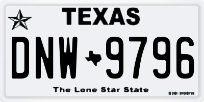 TX license plate DNW9796