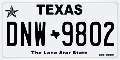 TX license plate DNW9802
