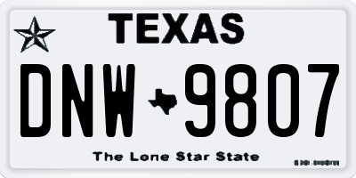 TX license plate DNW9807