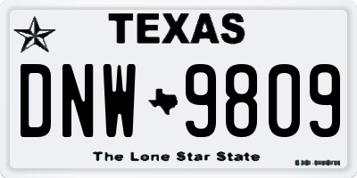 TX license plate DNW9809