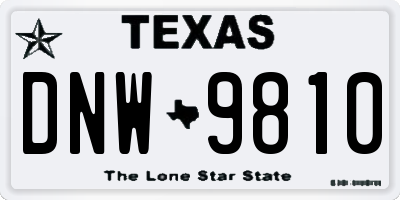 TX license plate DNW9810