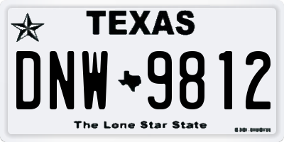 TX license plate DNW9812