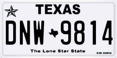 TX license plate DNW9814