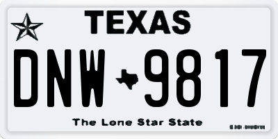 TX license plate DNW9817