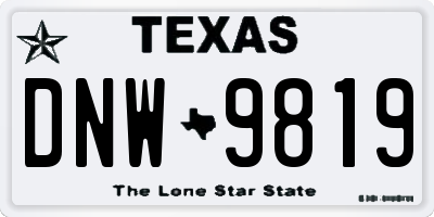 TX license plate DNW9819