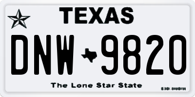 TX license plate DNW9820