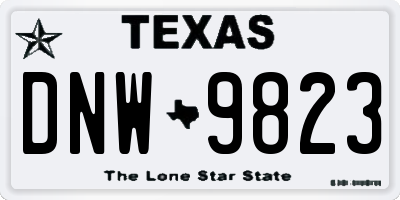 TX license plate DNW9823