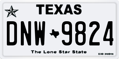 TX license plate DNW9824
